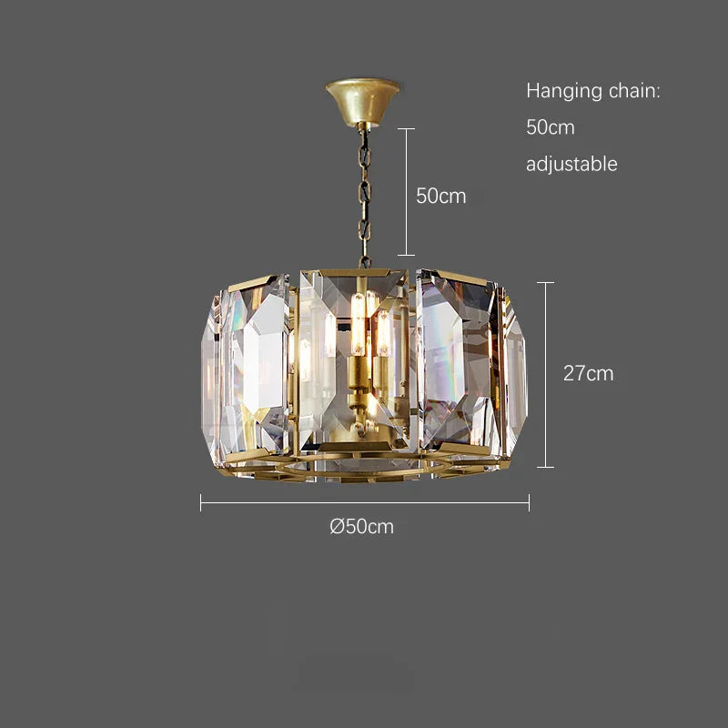 Timeless Classic American LED Crystal Chandelier - Available in Gold, Silver, and Black Finishes, Perfect for Dining Rooms