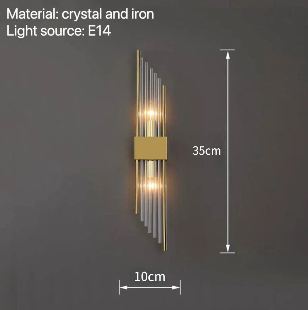 Isla - Modern Wall Lamps for Bedroom Bedside Hotel Living Room Sconce Lights Decoration Background Fixtures Crystal Hallway Stairs Led
