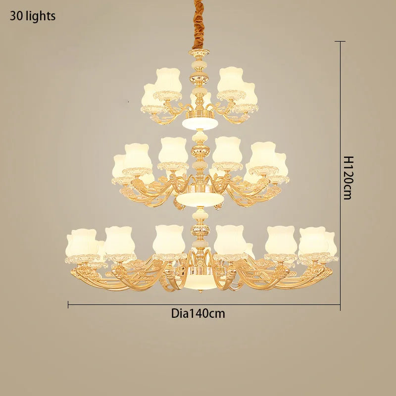 European Style Duplex Building Chandelier - Simple Elegance for Large Living Rooms, Hallways, and Staircases
