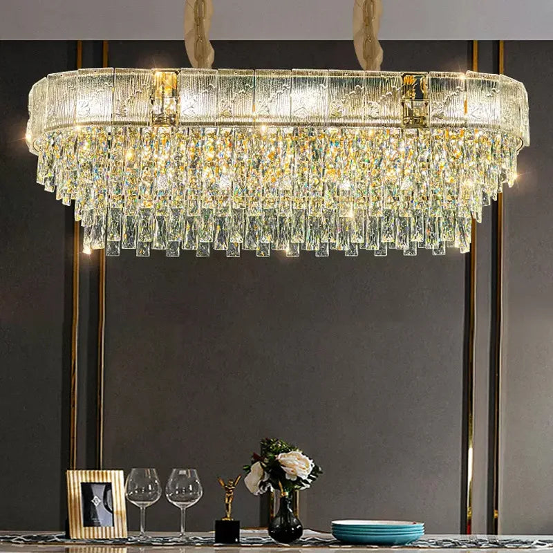 High-End Crystal Chandelier - Elegance and Artistry for Villa Living Spaces