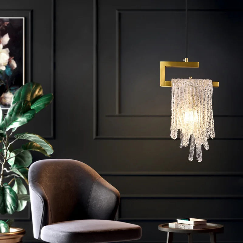 Elegant Postmodern Copper Chandelier - Ideal for Creative Bedroom, Bedside, Corridor, and Restaurant Lighting