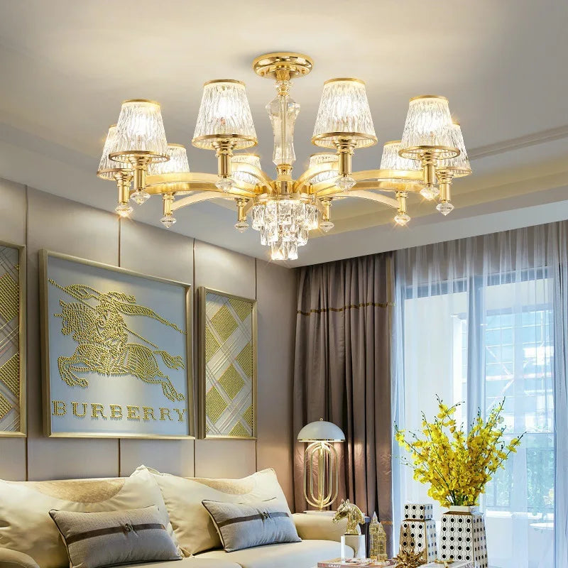 Elegant European Style Crystal Chandelier - A Modern Light Luxury Fixture for Living Rooms, Bedrooms, and Dining Areas
