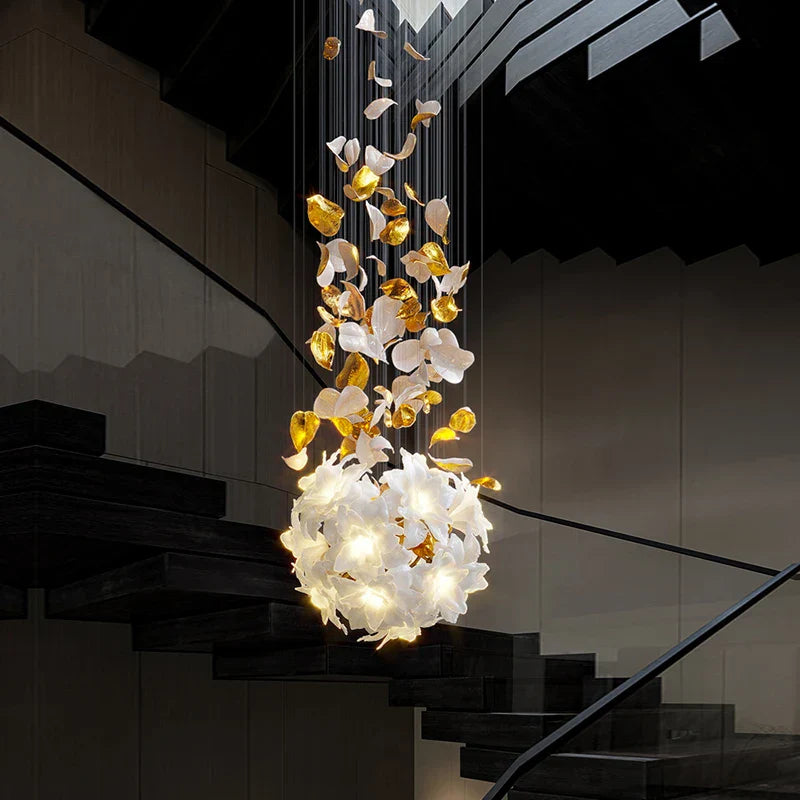 Dlight Decor Loft Crystal Ceiling Chandelier - Luxury Crystal Hanging Light for Staircases, Living Rooms, and Modern Villa Elegance