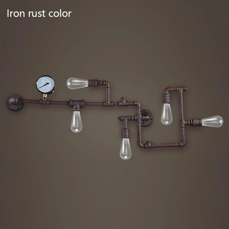 Vintage Retro LOFT Industrial Wall Light - Unique Water Pipe Gear LED Wall Lamp for Restaurant, Bar, and More