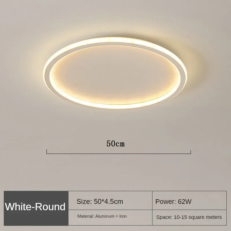 Nordic Minimalist LED Ceiling Light - Perfect for Bedroom, Living Room, Aisle, Study Room, Balcony - Circular Remote Control Chandelier for Stylish Lighting