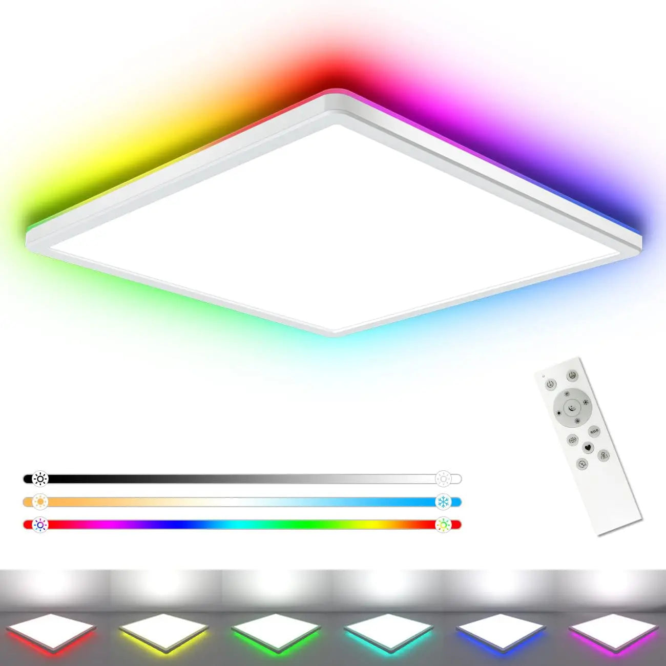 Smart LED Ceiling Lamp with Dimmable App Control - Modern Square Ceiling Light for Kitchen, Living Room, and More