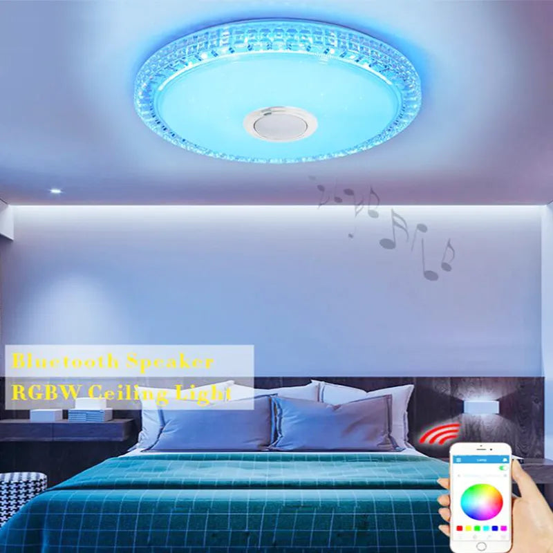 LED Ceiling Light with Smart App Control and Bluetooth Speaker - Modern Lighting for Your Living Room or Bedroom - 110/220V
