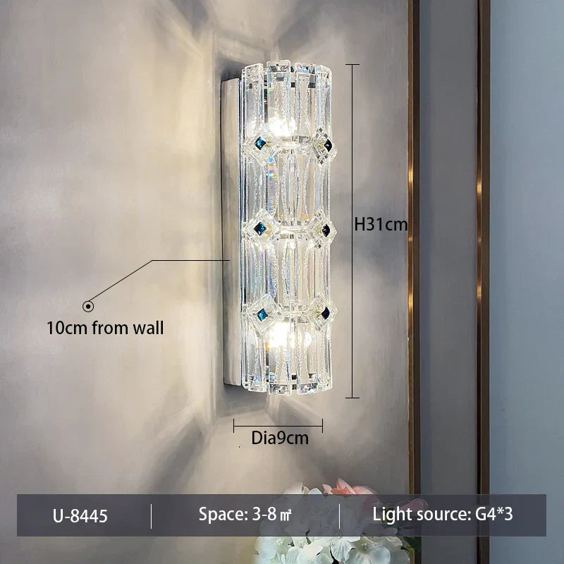 Mila Crystal Wall Lamp - Luxury Living Room and Bedroom Illumination