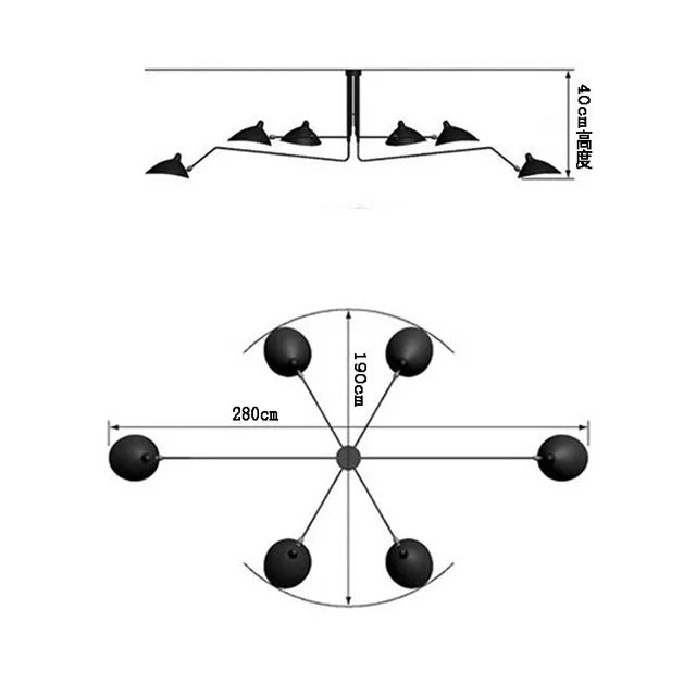 Retro Industrial Spider Serge LED Pendant Ceiling Light - Modern Duckbill Chandeliers Lighting with a Nordic Iron Hanging Lamp Design
