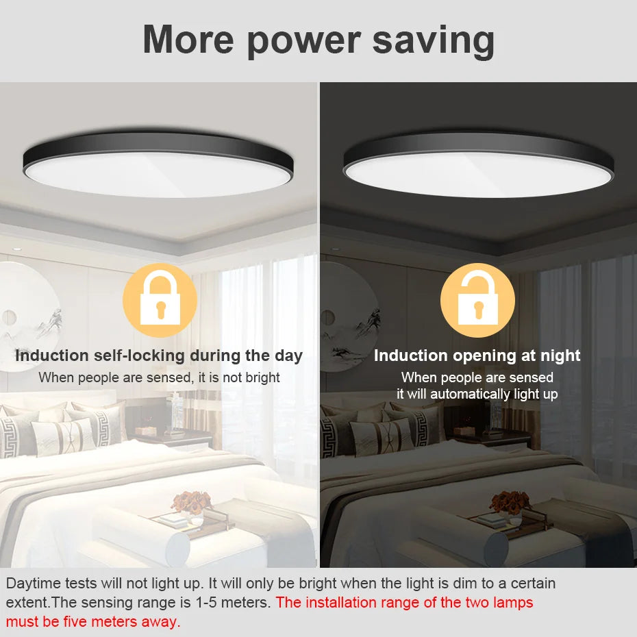 Versatile LED Panel Light - Choose from 12W, 24W, 36W, or 48W - Radar Sensor or Regular LED Downlight for Indoor Spaces