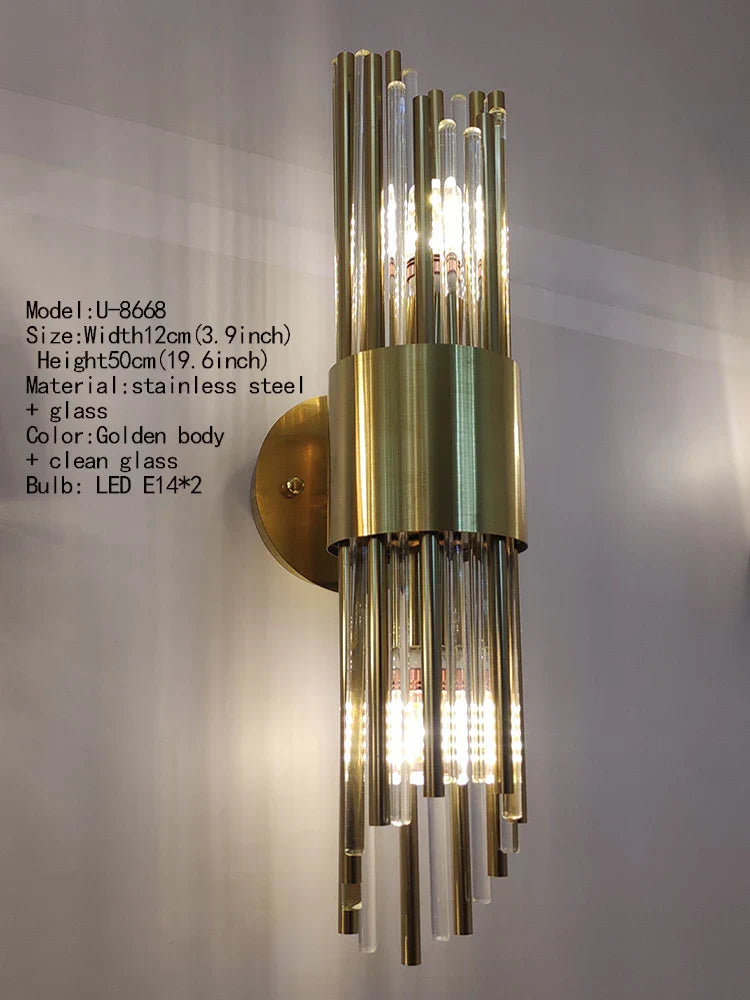 Hazel's Luxury Gold LED Wall Lamp - Elegant Lighting for Your Foyer and Dining Room