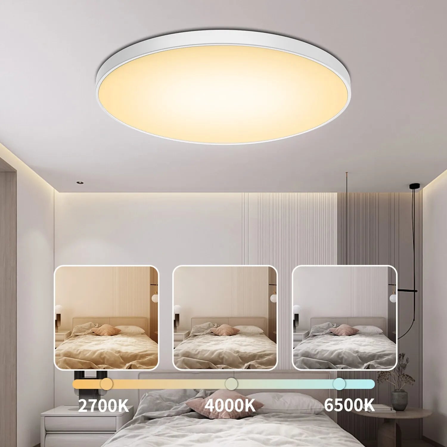 High-Brightness 40W Embedded 15 Inch Ceiling Light - Mosquito-Proof, Switchable CCT - Ideal for Bedrooms and Corridors
