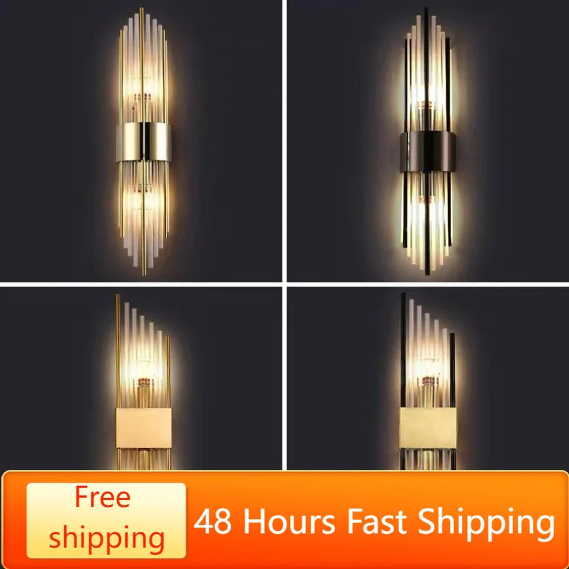Isla - Modern Wall Lamps for Bedroom Bedside Hotel Living Room Sconce Lights Decoration Background Fixtures Crystal Hallway Stairs Led