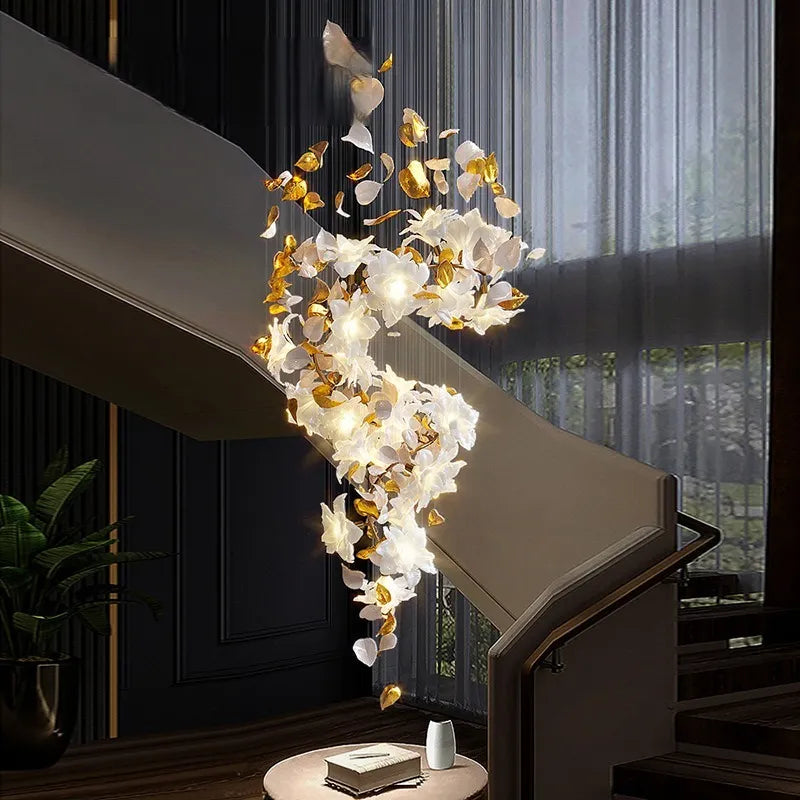 Dlight Decor Loft Crystal Ceiling Chandelier - Luxury Crystal Hanging Light for Staircases, Living Rooms, and Modern Villa Elegance