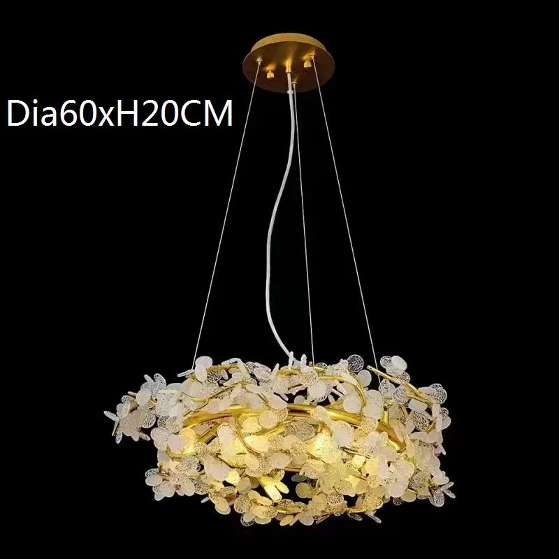 Circle Branch Crystal Chandelier - Luxury LED Lighting for Living Rooms, Restaurants, and Hotel Decorative Elegance