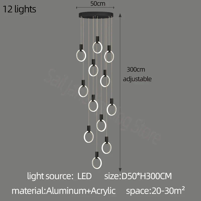 Elegant LED Branch Chandelier - Illuminate Your Duplex Living Room with Stunning Design