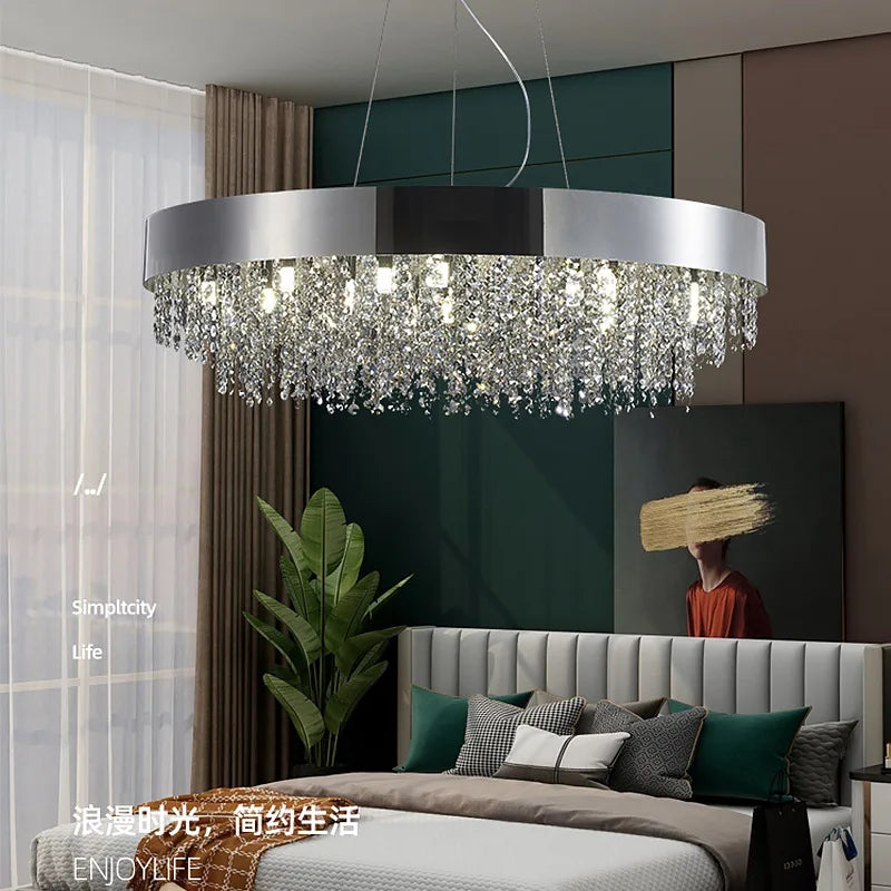 Elegant Light Luxury Crystal Chandelier - Modern Italian Creative Design for Living Rooms, Bedrooms, and Dining Rooms