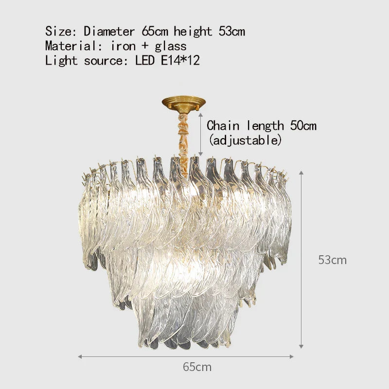 New Design Modern Style Golden Chandelier - Creative Artistry in Handmade Glass for Versatile Living Spaces