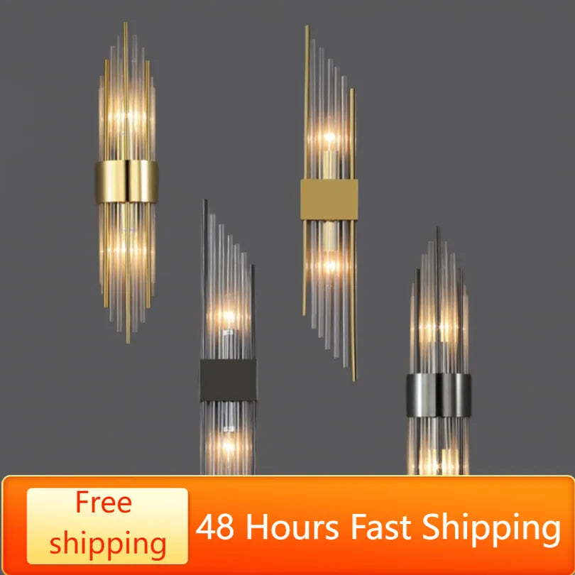Isla - Modern Wall Lamps for Bedroom Bedside Hotel Living Room Sconce Lights Decoration Background Fixtures Crystal Hallway Stairs Led