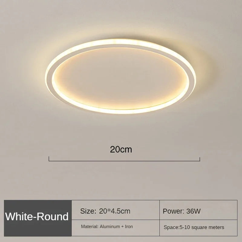 Nordic Minimalist LED Ceiling Light - Perfect for Bedroom, Living Room, Aisle, Study Room, Balcony - Circular Remote Control Chandelier for Stylish Lighting