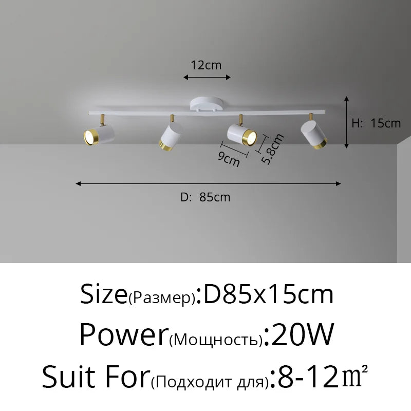 Corridor LED Chandelier With Spotlights - Nordic Strip Ceiling Lamp - Perfect for Living Room, Bedroom, Balcony - Home Decor Lighting Fixtures