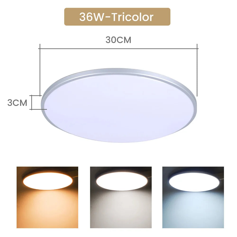 Modern LED Ceiling Chandelier - Versatile Lighting for Large Rooms - Available in 48W, 36W, and 20W