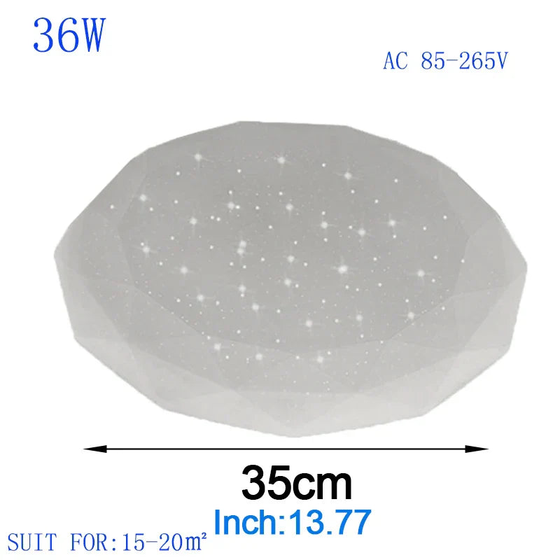 Starry Sky LED Ceiling Lamp - Modern Lighting Fixture for Dining Room, Living Room, and Bedroom - 36W and 24W Options