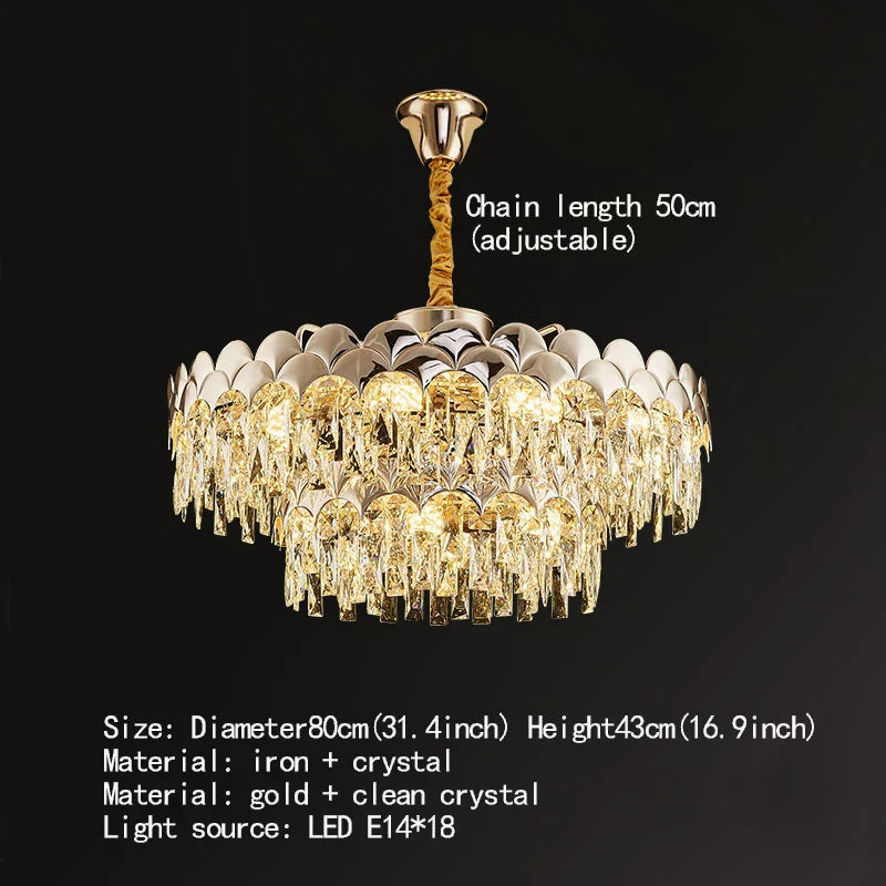 New Design Modern Luxury Golden Chandelier - Opulent Illumination for Bedrooms, Halls, and Dining Spaces