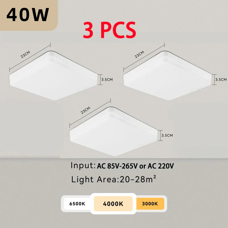Smart LED Ceiling Lamp with Dimmable App Control - Modern Square Ceiling Light for Kitchen, Living Room, and More