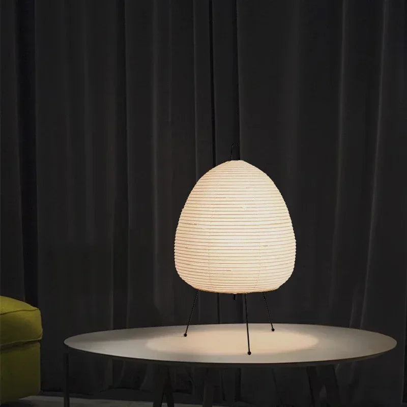 Japanese Rice Paper Lantern LED Table Lamp - Artistic Decor for Living Room, Bedroom, and Study