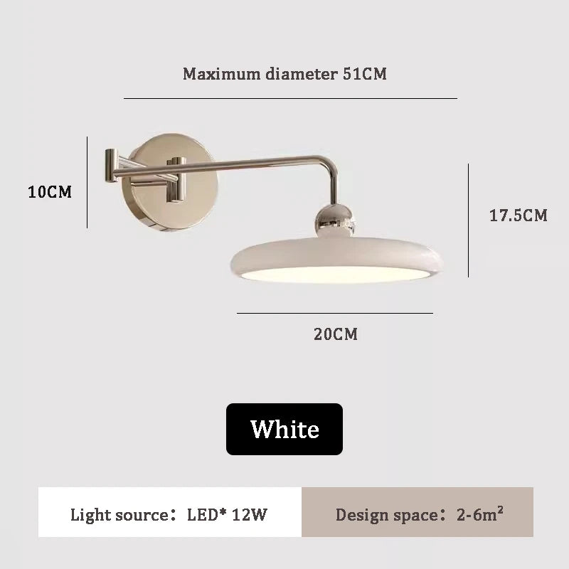 LED Folding Rocker Arm Wall Lamp - Versatile Bedside and Reading Light for Modern Living Spaces