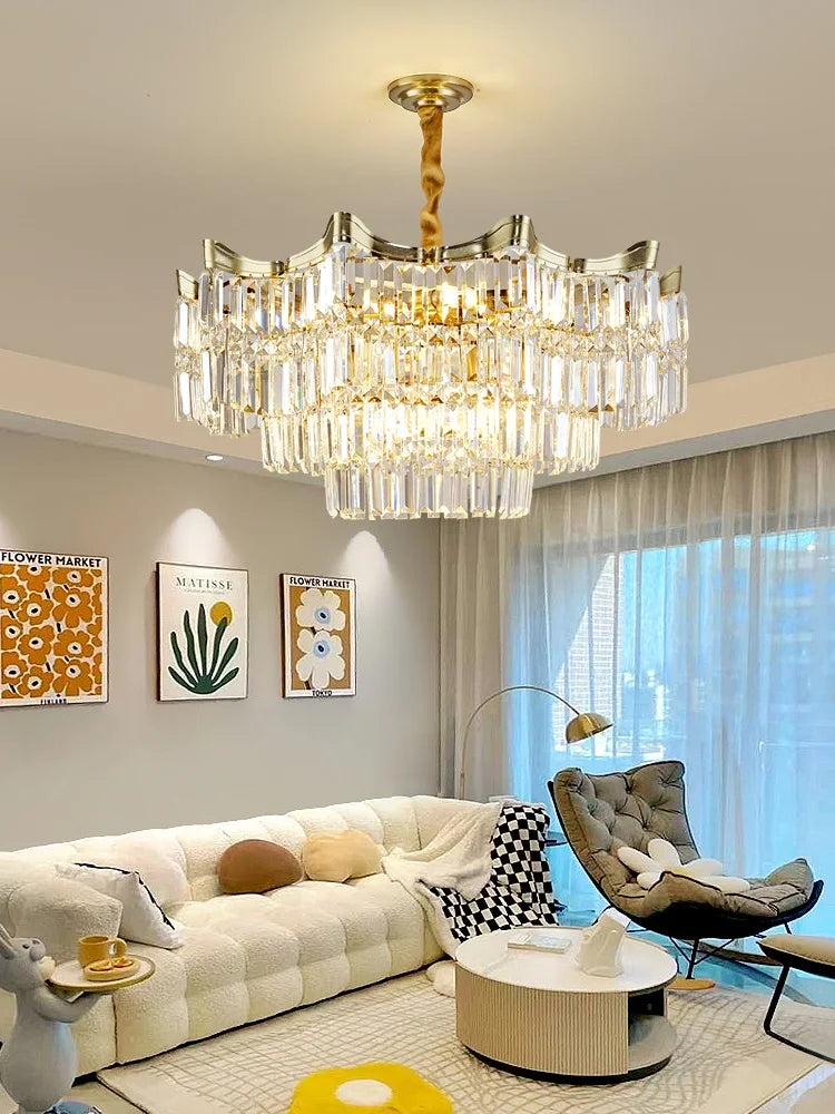 Exquisite Crystal Chandelier for Living Rooms, Bedrooms, and More - Modern French Light Luxury Design