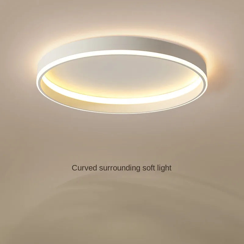 Nordic Minimalist Round LED Ceiling Lamp - Dimmable for Bedroom, Loft, Balcony - Stylish Track Light for Home Decor - Luster Indoor Lighting Fixture