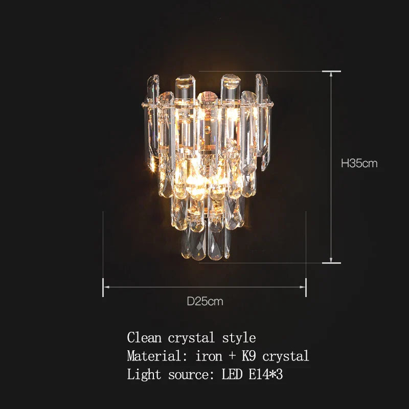 Abigail's Modern LED Crystal Wall Lamp - Elegant Interior Dec