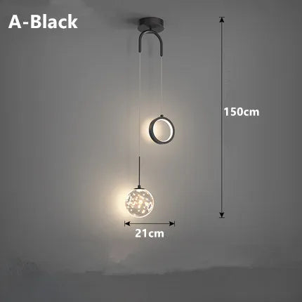 Modern Minimalist Starry Bedside Chandelier - Creative Nordic Art Lamp for Light Luxury Bedrooms and Studies