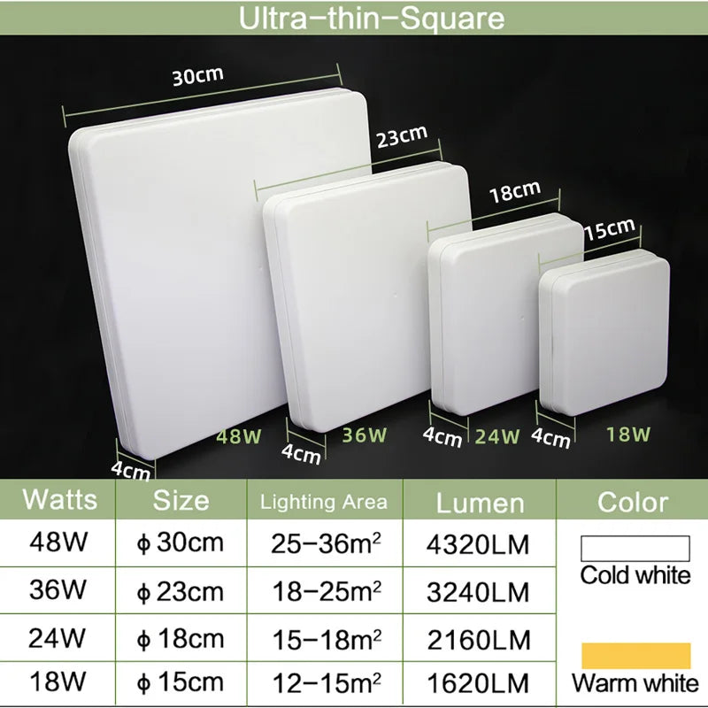 Modern LED Ceiling Lamp - Brighten Your Space with Square Elegance