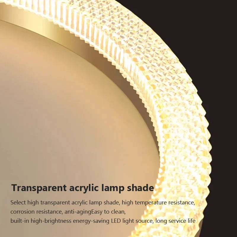 Nordic Gold Ceiling Light - Round/Square LED Ceiling Lamps - Ideal for Study, Living Room, Dining Room - Luxurious Room Lighting Lustre for Home Decor