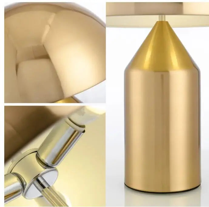 Electroplated Nordic Mushroom Table Lamp - Modern LED Desktop Decor for Living, Dining, and Bedrooms