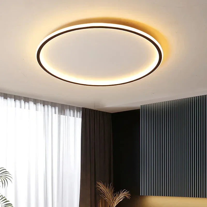 Nordic Minimalist LED Ceiling Light - Perfect for Bedroom, Living Room, Aisle, Study Room, Balcony - Circular Remote Control Chandelier for Stylish Lighting