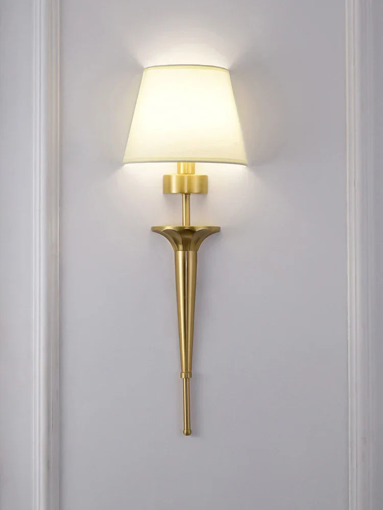 Copper Lamp - American Wall Lamp for Bedroom, Simple Wall Lamps with Classical Design, Living Room Decor LED Lights, Home Corridor Bedside Lamp