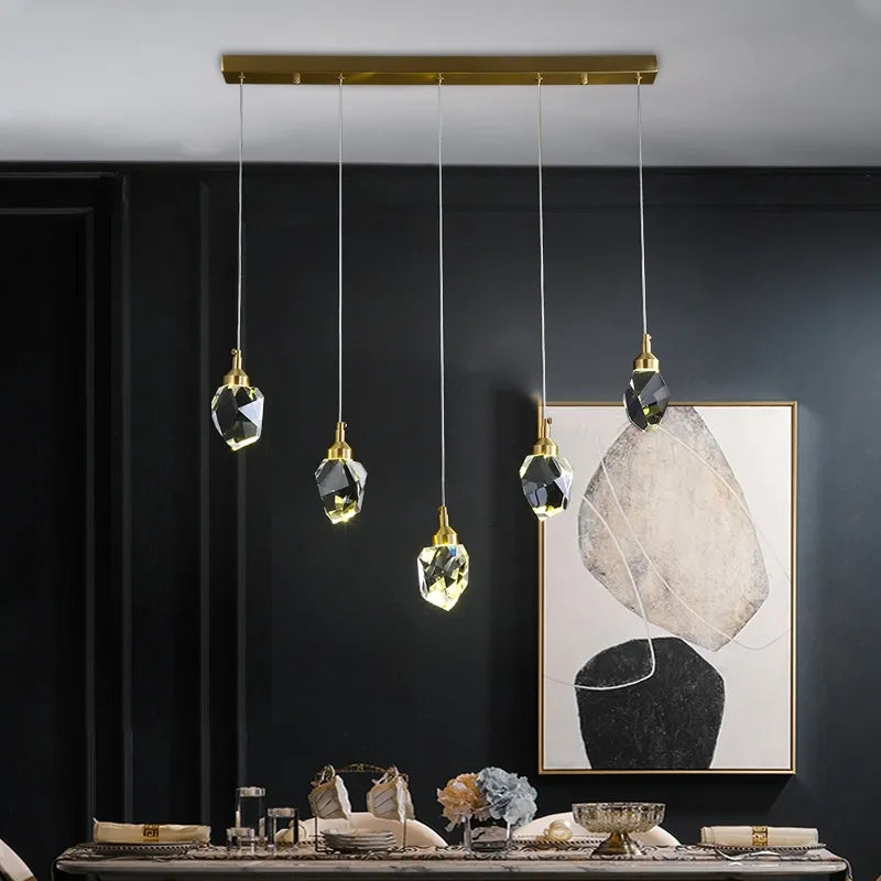 Nordic LED Crystal Pendant Lights - Elegant Chandelier for Living Rooms, Bedrooms, Kitchens, and Home Decoration