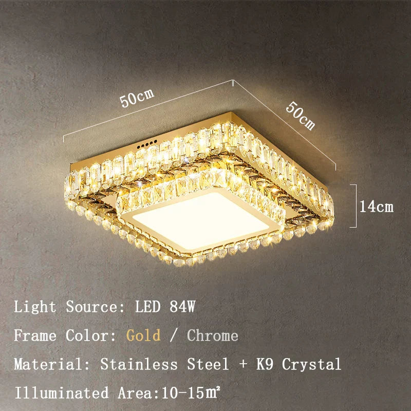 Modern LED Crystal Ceiling Lights - Contemporary Elegance for Bedrooms and Beyond