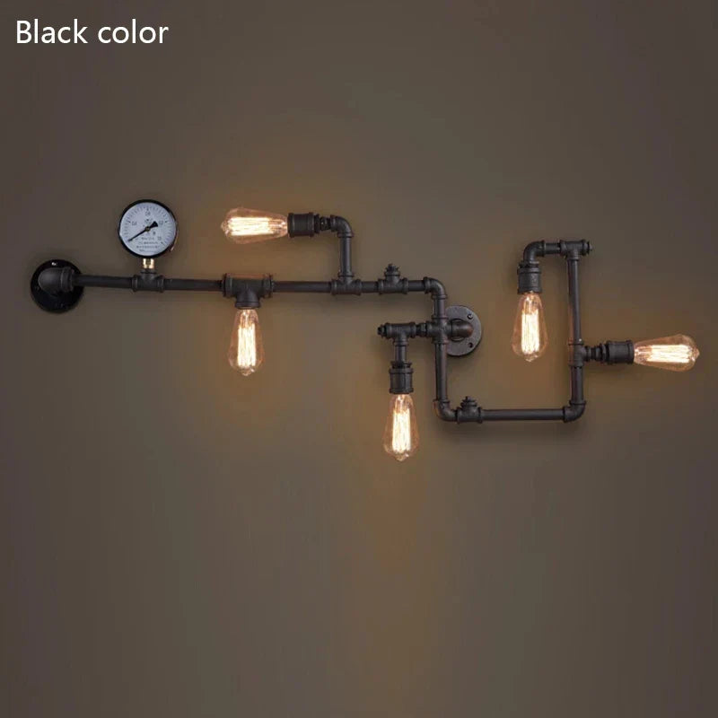 Vintage Retro LOFT Industrial Wall Light - Unique Water Pipe Gear LED Wall Lamp for Restaurant, Bar, and More