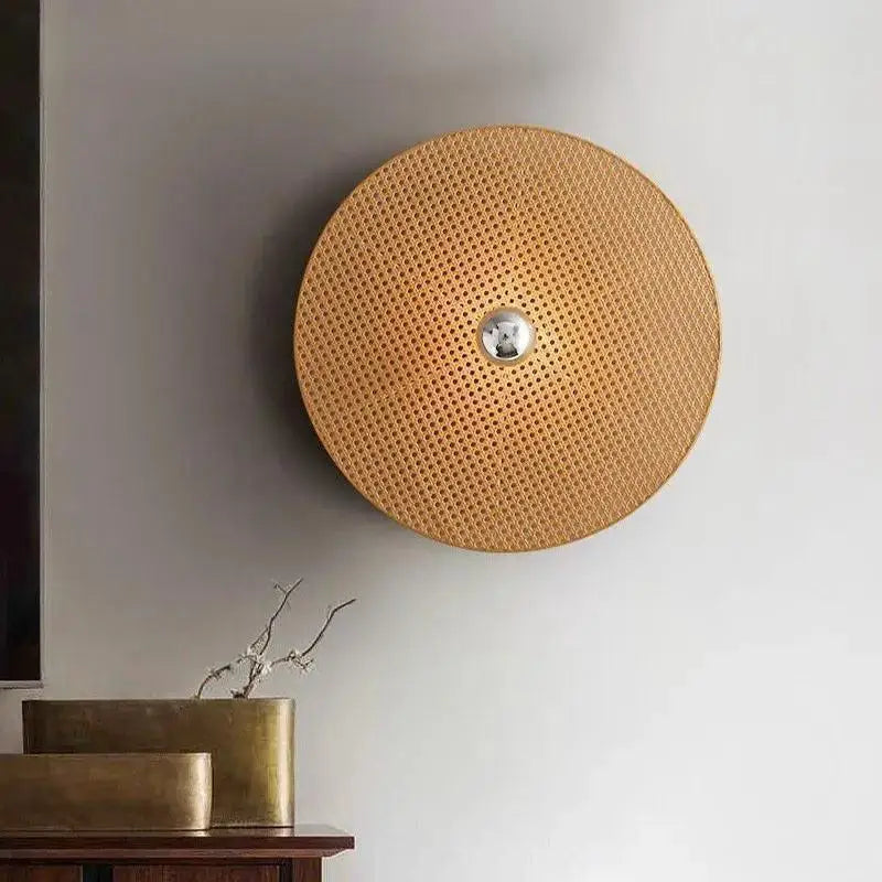 Hand-Knitted Rattan Wall Lamp - Classic Bamboo Elegance for Your Home Decor