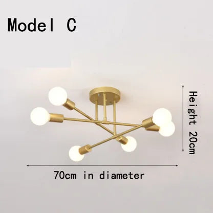 Eva's Brushed Antique Gold ceiling light
