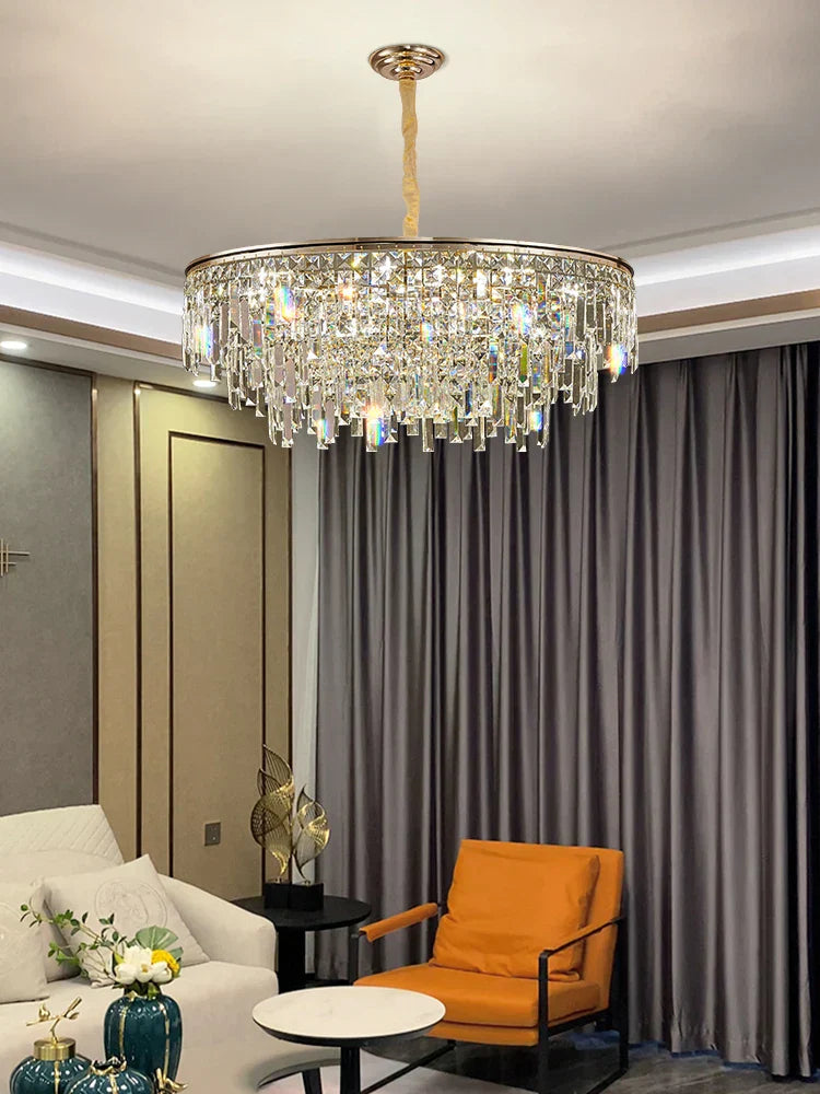 New Modern Crystal Chandelier - Effortless Elegance for Living, Dining, and Bedroom Spaces