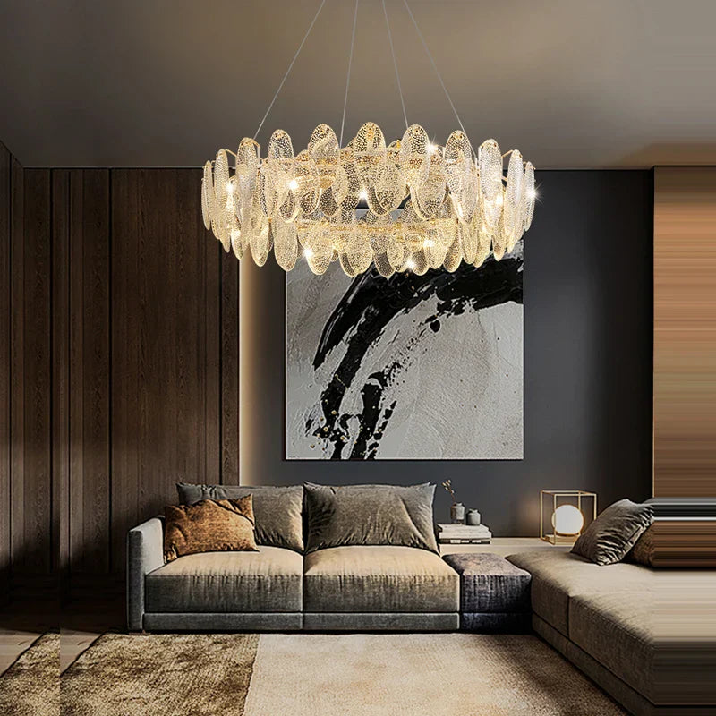 Luxurious Crystal Chandelier for Living Rooms and Master Bedrooms - Nordic Postmodern Minimalist Elegance