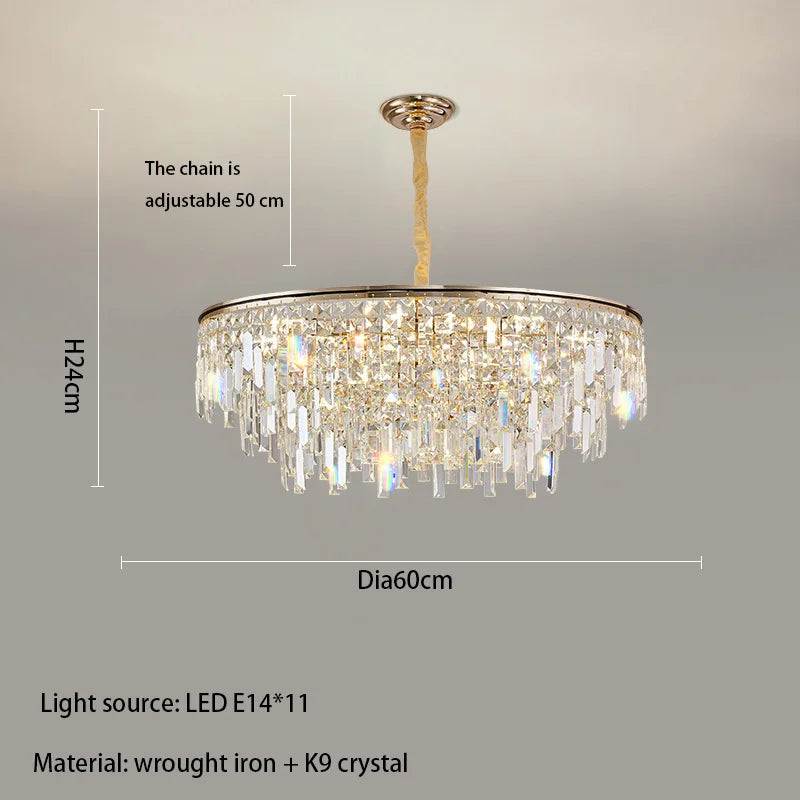 New Modern Crystal Chandelier - Effortless Elegance for Living, Dining, and Bedroom Spaces