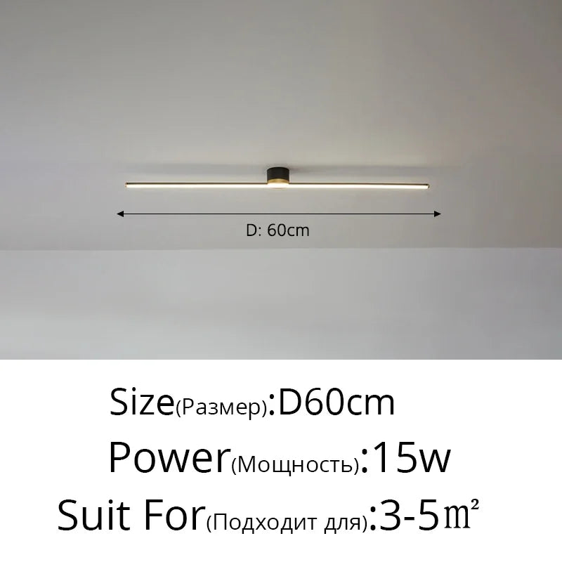 Modern LED Simple Long Strip Ceiling Light - Indoor Lighting Fixture for Bedroom, Hall, Balcony, Aisle, Entrance - Lustre Home Fashion Chandelier