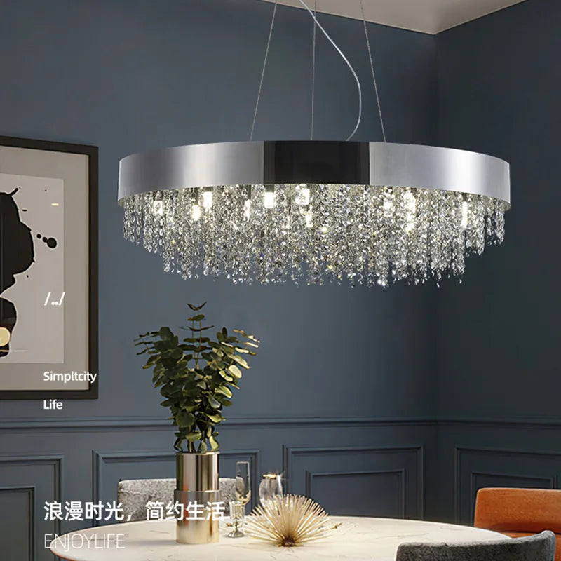 Elegant Light Luxury Crystal Chandelier - Modern Italian Creative Design for Living Rooms, Bedrooms, and Dining Rooms